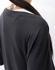 【NOSTRASANTISSIMA】 OVERSIZED VISCOSE&SILK TOP M03_BLACK