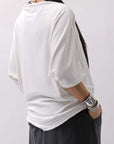 【NOSTRASANTISSIMA】 OVERSIZED VISCOSE&SILK TOP M03_WHITE
