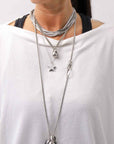 【NOSTRASANTISSIMA】 OVERSIZED VISCOSE&SILK TOP M03_WHITE