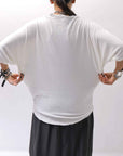 【NOSTRASANTISSIMA】 OVERSIZED VISCOSE&SILK TOP M03_WHITE