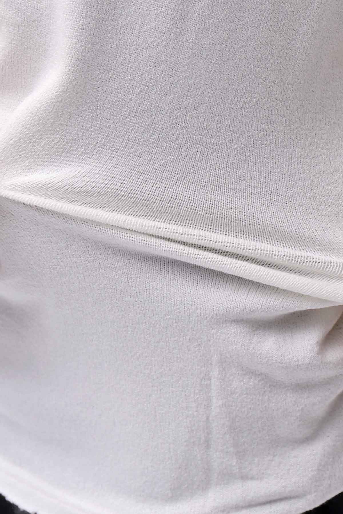 【NOSTRASANTISSIMA】 OVERSIZED VISCOSE&amp;SILK TOP M03_WHITE