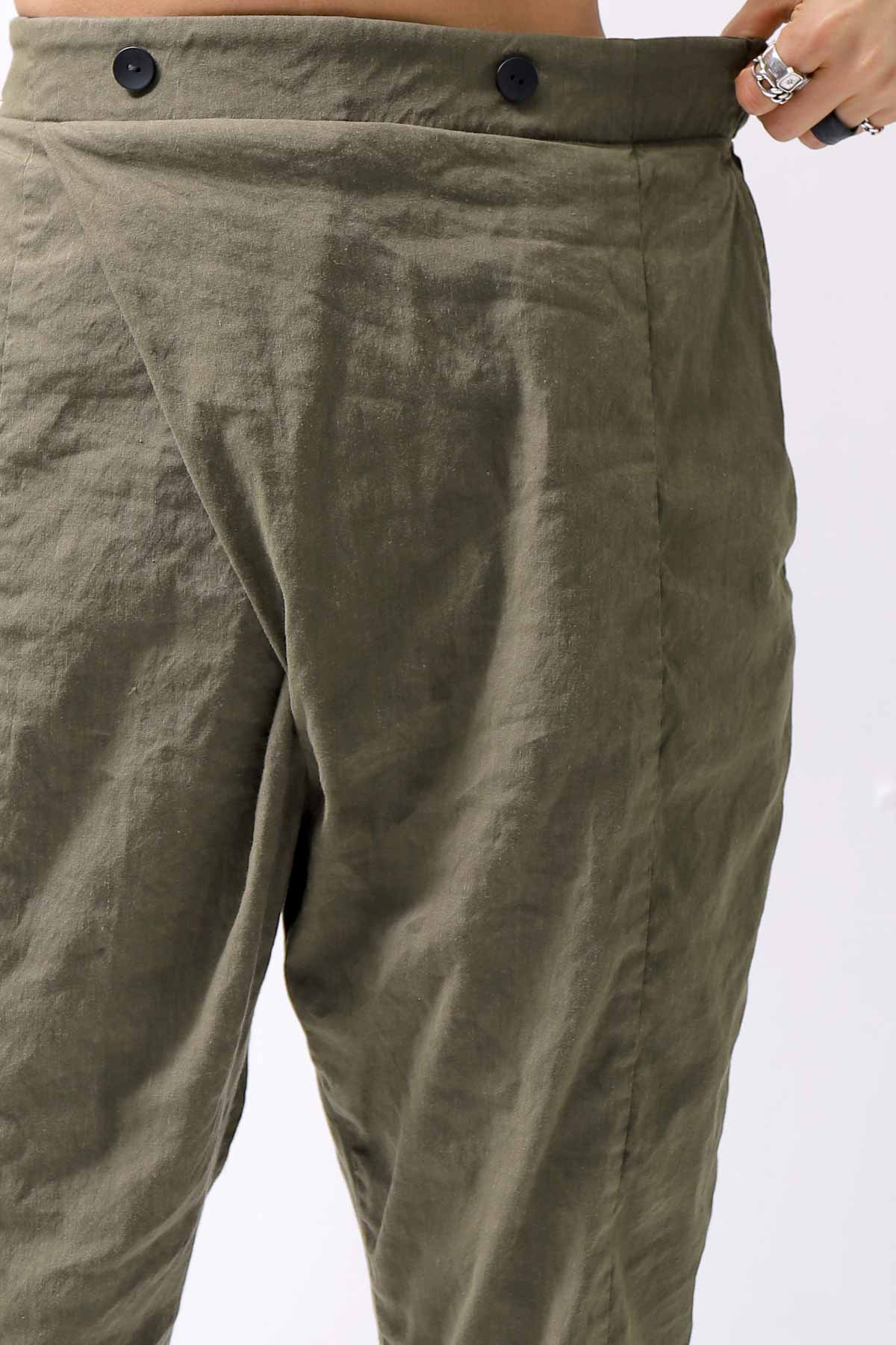 【bajra】 UNISEX FRONT FLAP STRETCH PANTS 148QP02_KHAKI