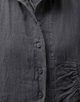 【RUNDHOLZ】 UNISEX LINEN OVERSIZED SHIRT CARDIGAN_BLACK