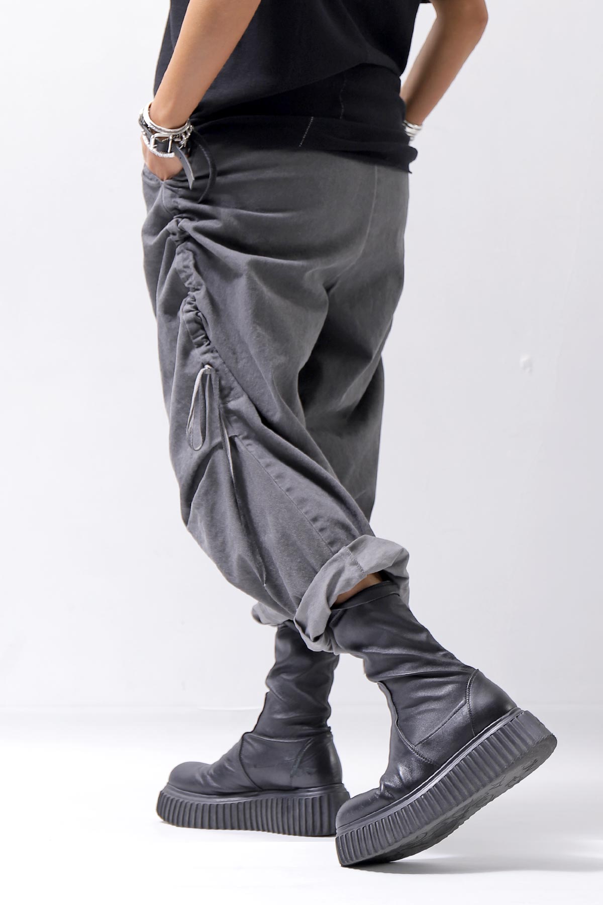 sanctamuerte】 UNISEX SIDE STRING CODE PANTS 319/MM_DARK