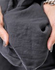 【RUNDHOLZ】 UNISEX LINEN OVERSIZED SHIRT CARDIGAN_BLACK