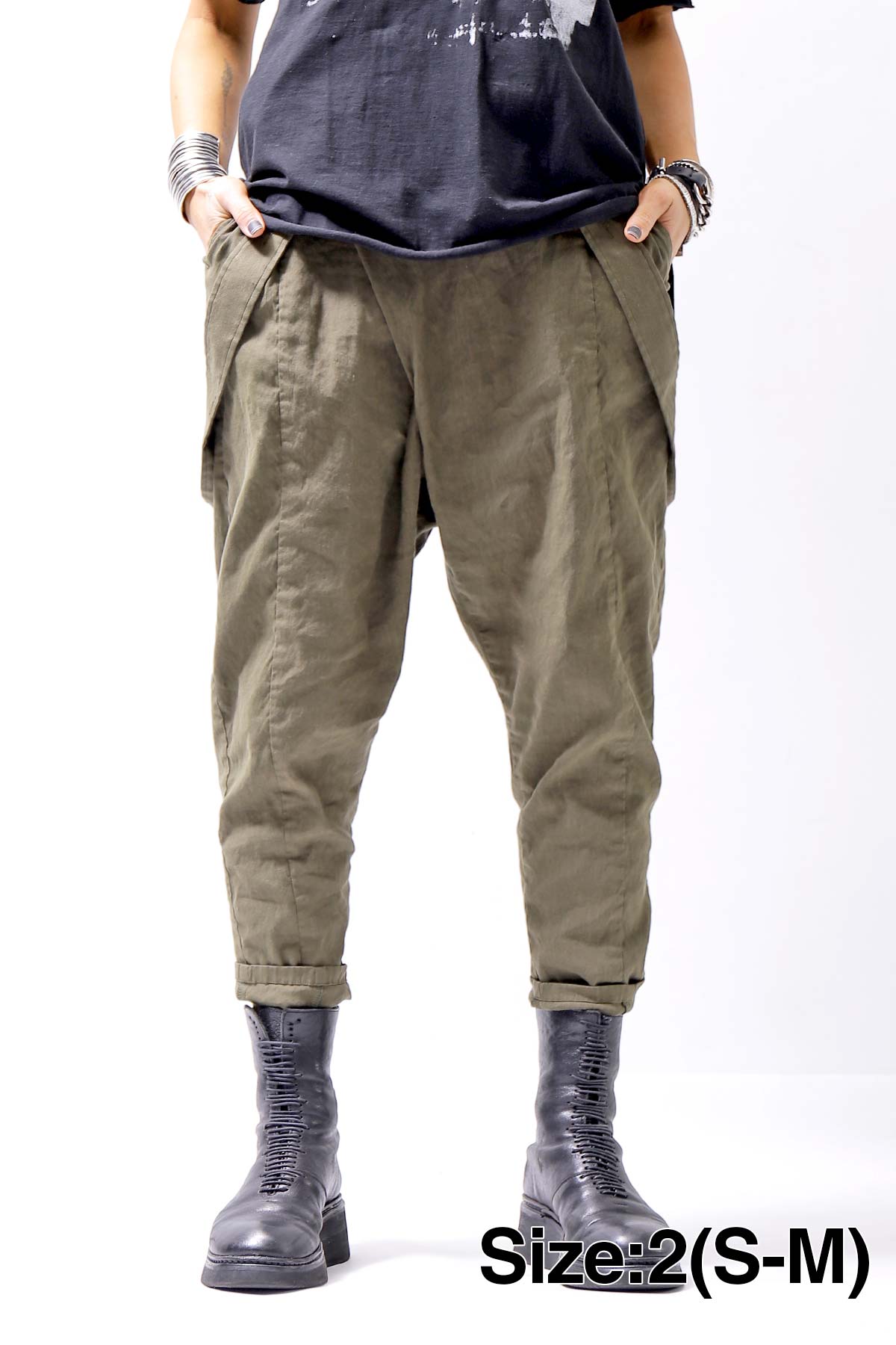 【bajra】 UNISEX FRONT FLAP STRETCH PANTS 148QP02_KHAKI