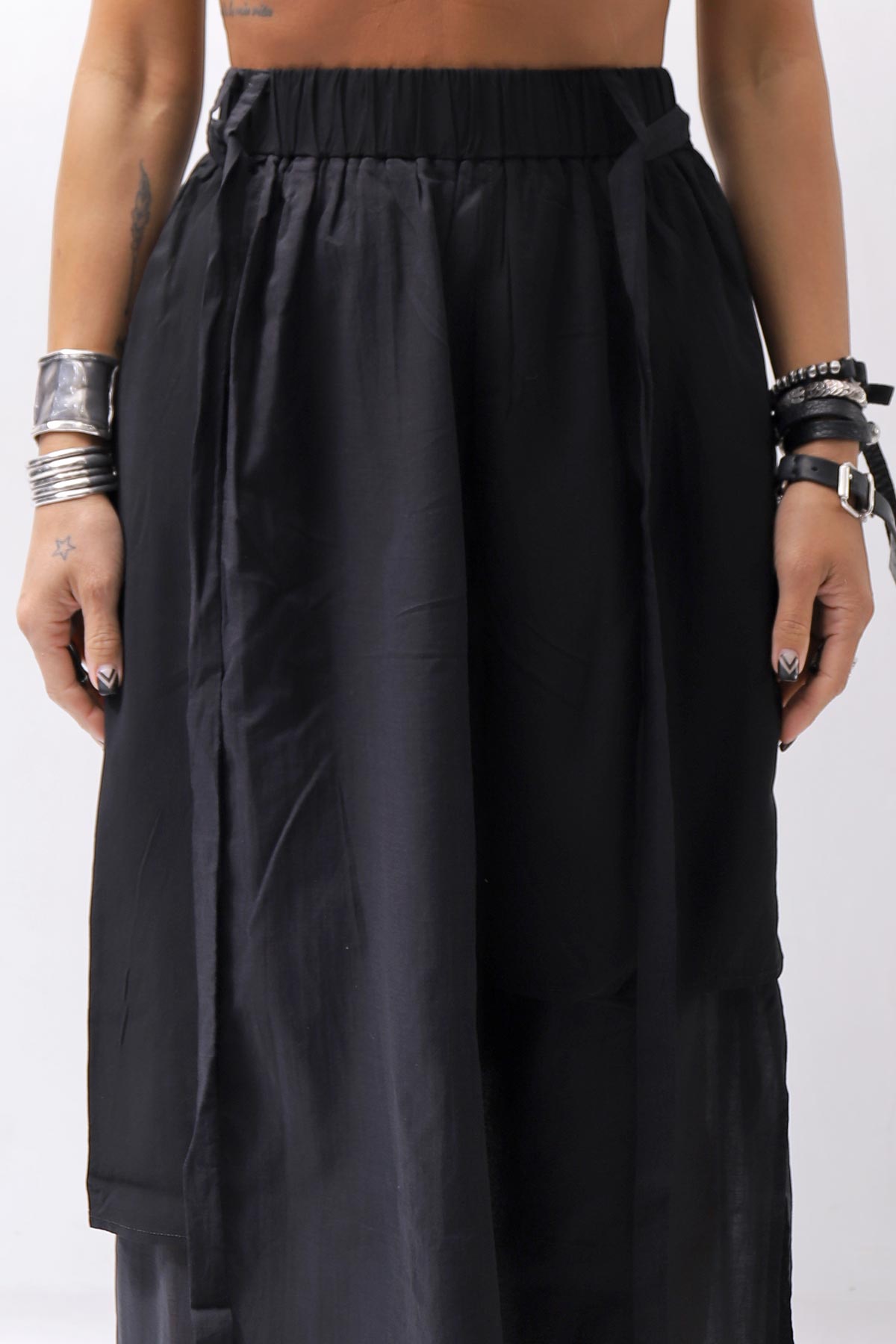 【studio b3】 ASYMMETRY LAYERED SKIRT MLB950_BLACK