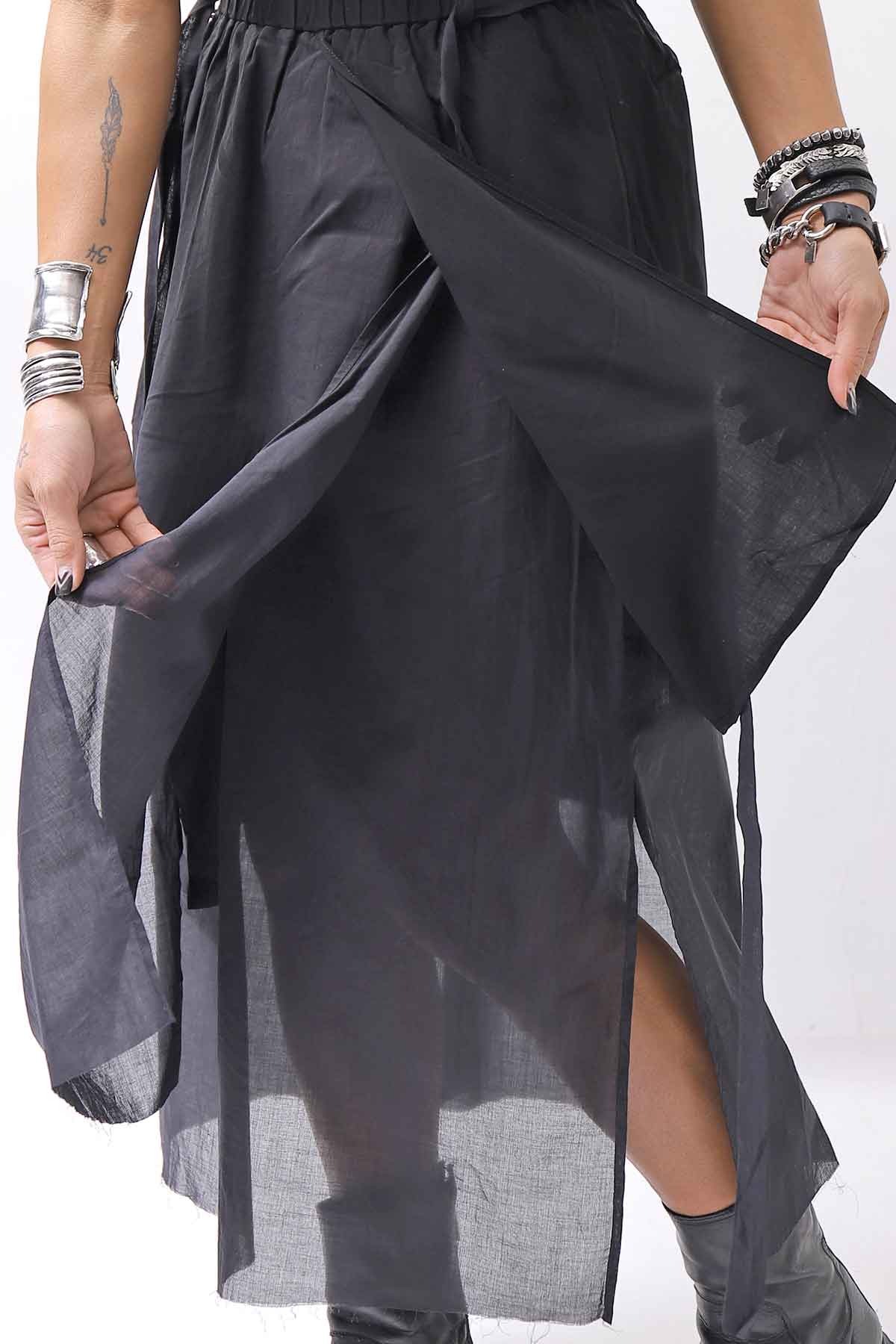 【studio b3】 ASYMMETRY LAYERED SKIRT MLB950_BLACK