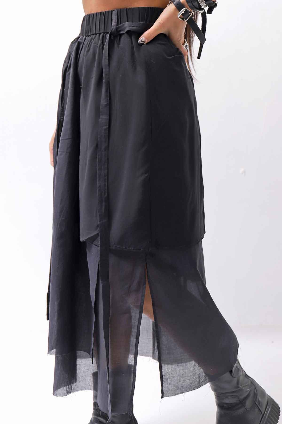 【studio b3】 ASYMMETRY LAYERED SKIRT MLB950_BLACK