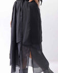 【studio b3】 ASYMMETRY LAYERED SKIRT MLB950_BLACK