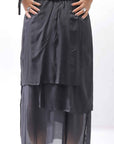 【studio b3】 ASYMMETRY LAYERED SKIRT MLB950_BLACK