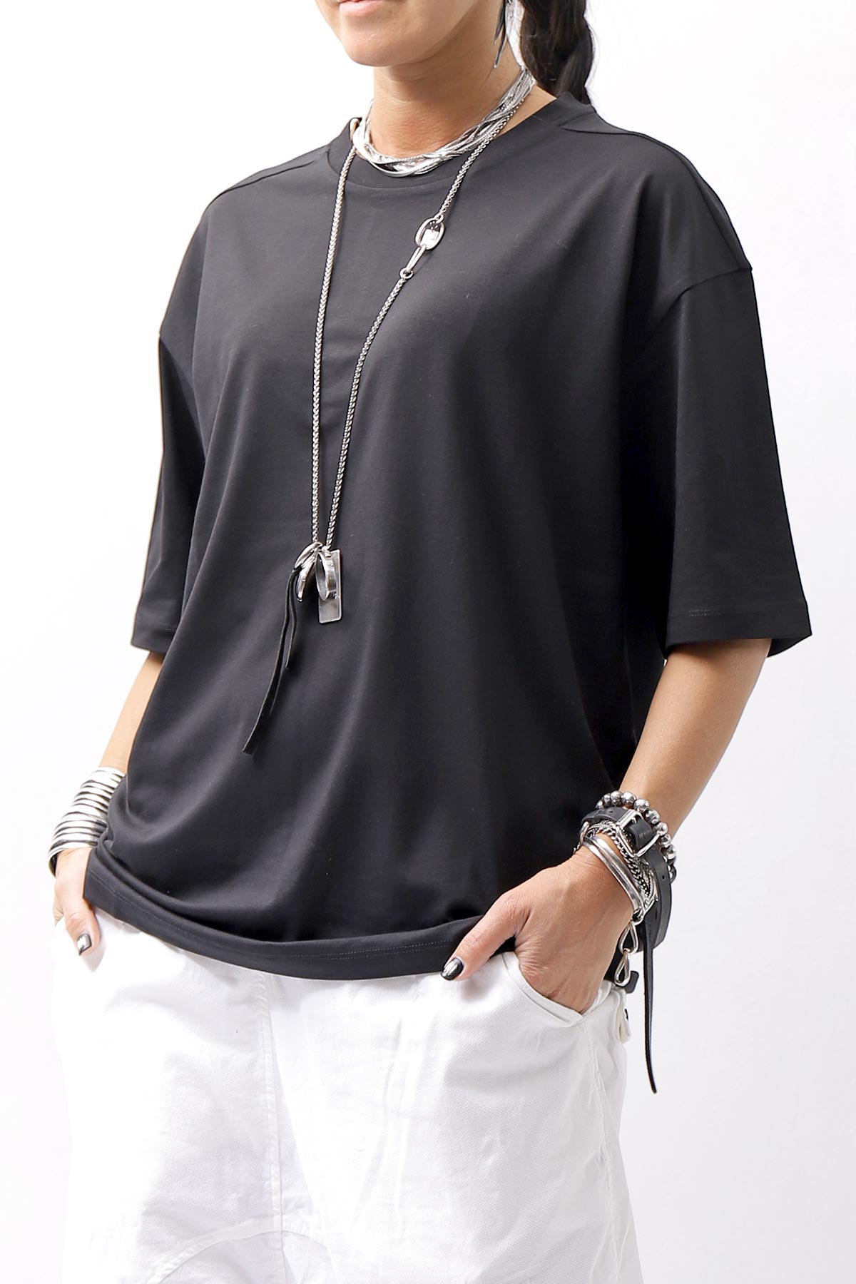 【thom/krom】 UNISEX COTTON MODAL RELAX FIT TEE MTS869_BLACK