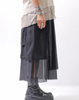 【studio b3】 ASYMMETRY LAYERED SKIRT MLB950_BLACK