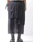 【studio b3】 ASYMMETRY LAYERED SKIRT MLB950_BLACK