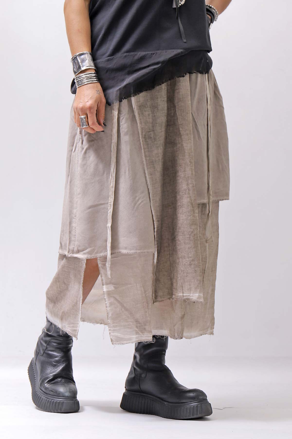 【studio b3】 ASYMMETRY LAYERED SKIRT MLB950_SAND OLD DYE