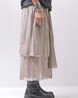 【studio b3】 ASYMMETRY LAYERED SKIRT MLB950_SAND OLD DYE