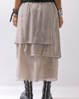 【studio b3】 ASYMMETRY LAYERED SKIRT MLB950_SAND OLD DYE