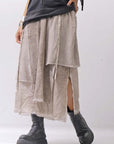【studio b3】 ASYMMETRY LAYERED SKIRT MLB950_SAND OLD DYE