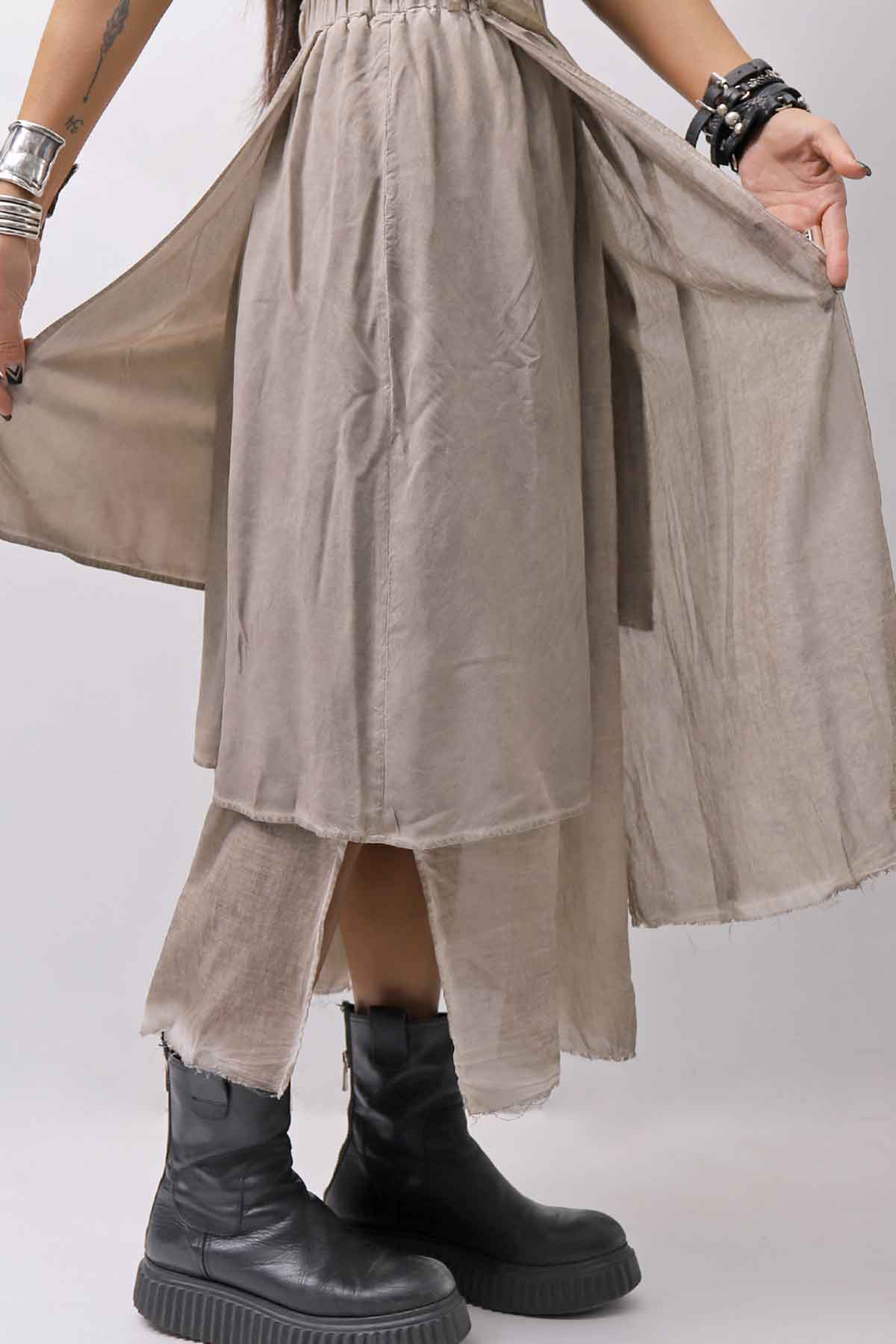 【studio b3】 ASYMMETRY LAYERED SKIRT MLB950_SAND OLD DYE