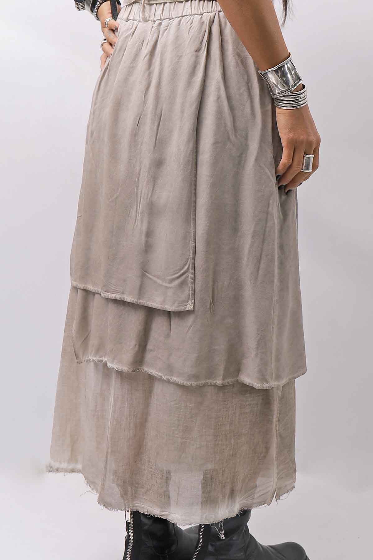 【studio b3】 ASYMMETRY LAYERED SKIRT MLB950_SAND OLD DYE