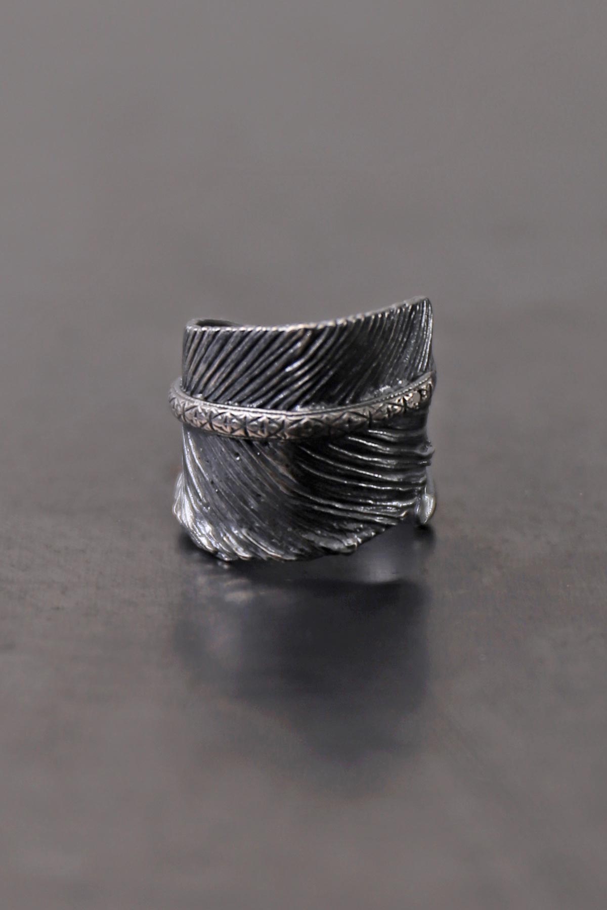 【Rusty Thought】 SILVER FEATHER RING_RT02