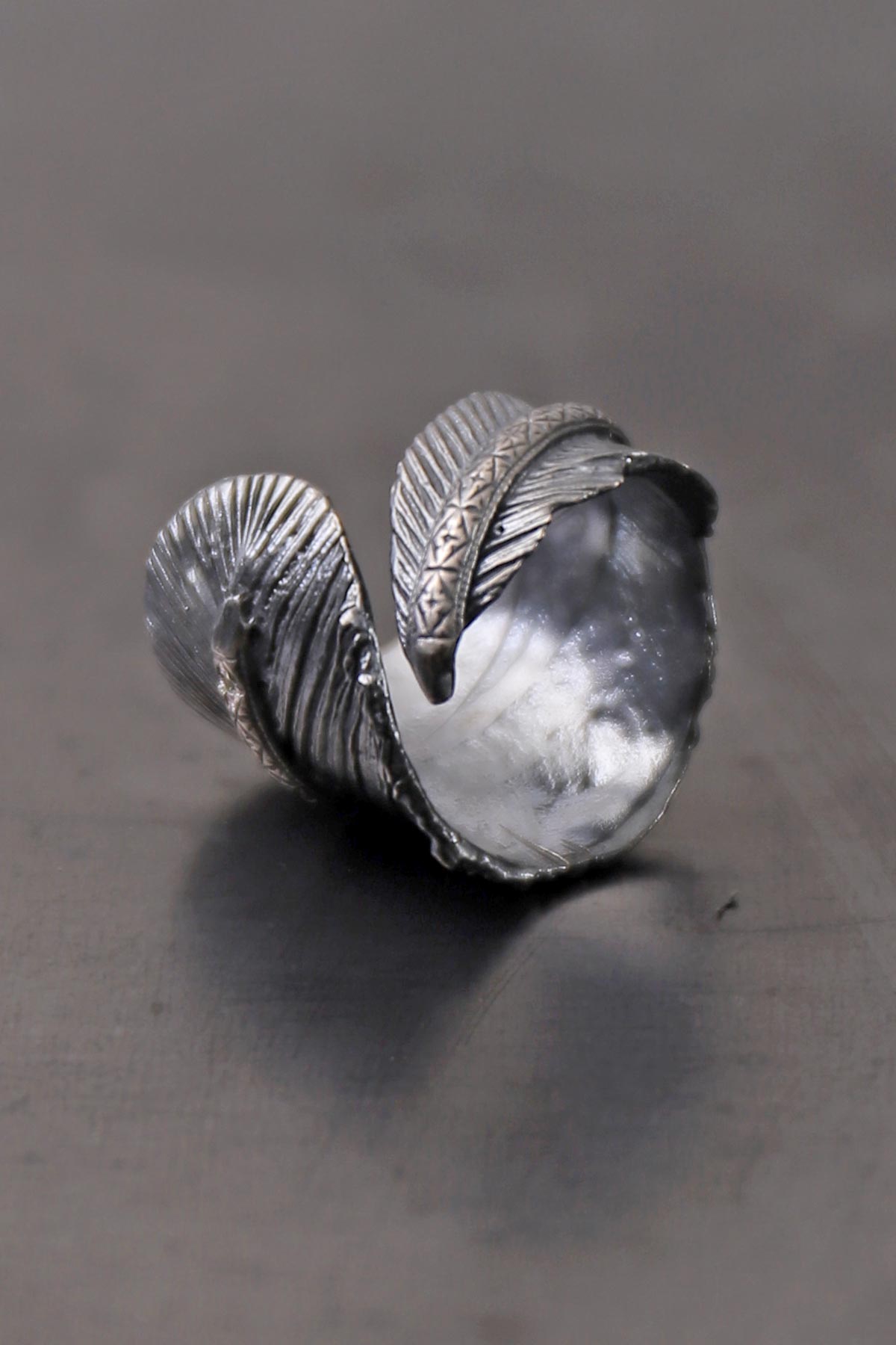 【Rusty Thought】 SILVER FEATHER RING_RT02
