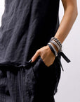 【Rusty Thought】 ENGLAVED SILVER BANGLE & CUFF CHAIN_WCB5_L