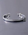 【Rusty Thought】 ENGLAVED SILVER BANGLE & CUFF CHAIN_WCB4_M