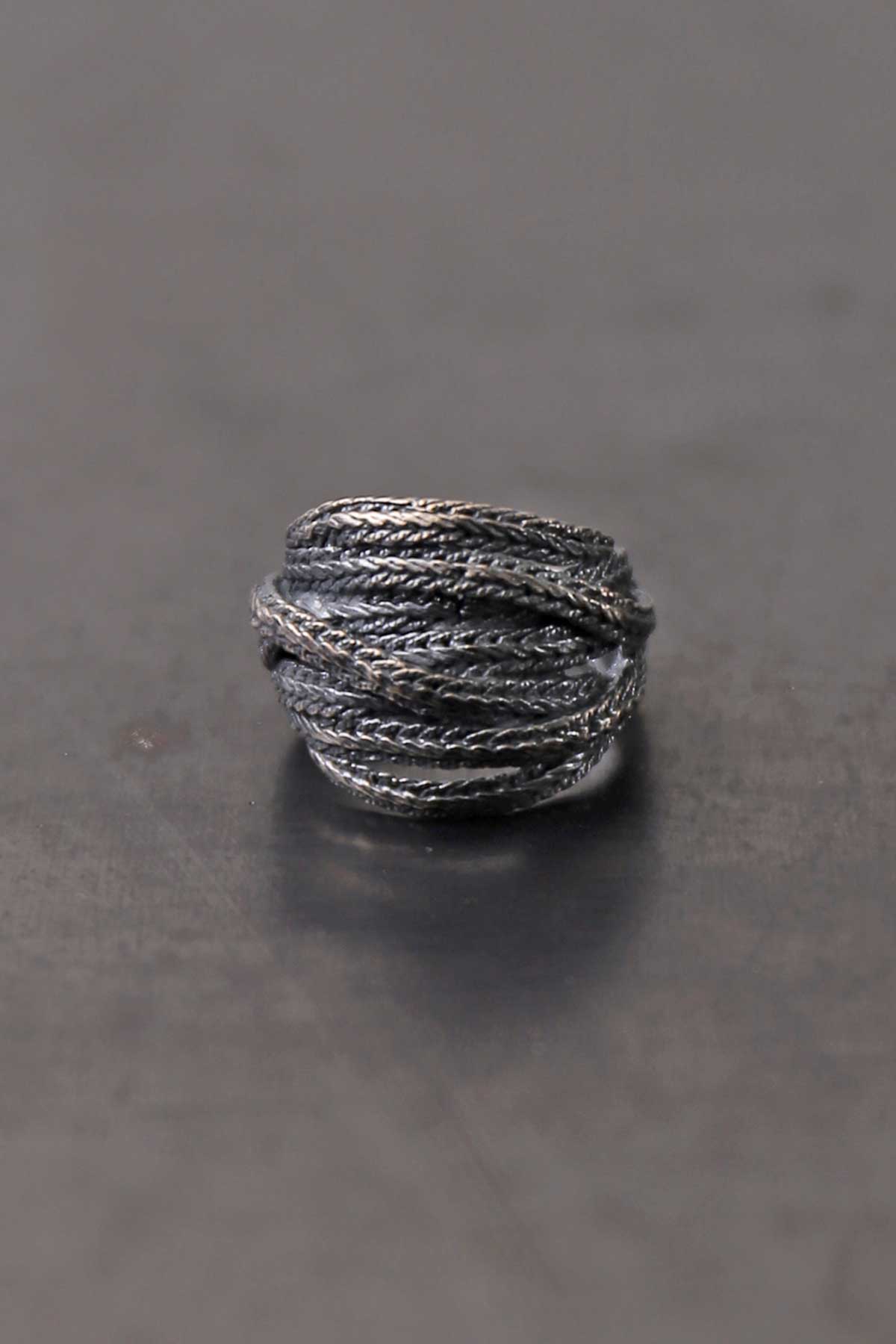 【Rusty Thought】 FLAT BRAIDED SILVER RING_RT01