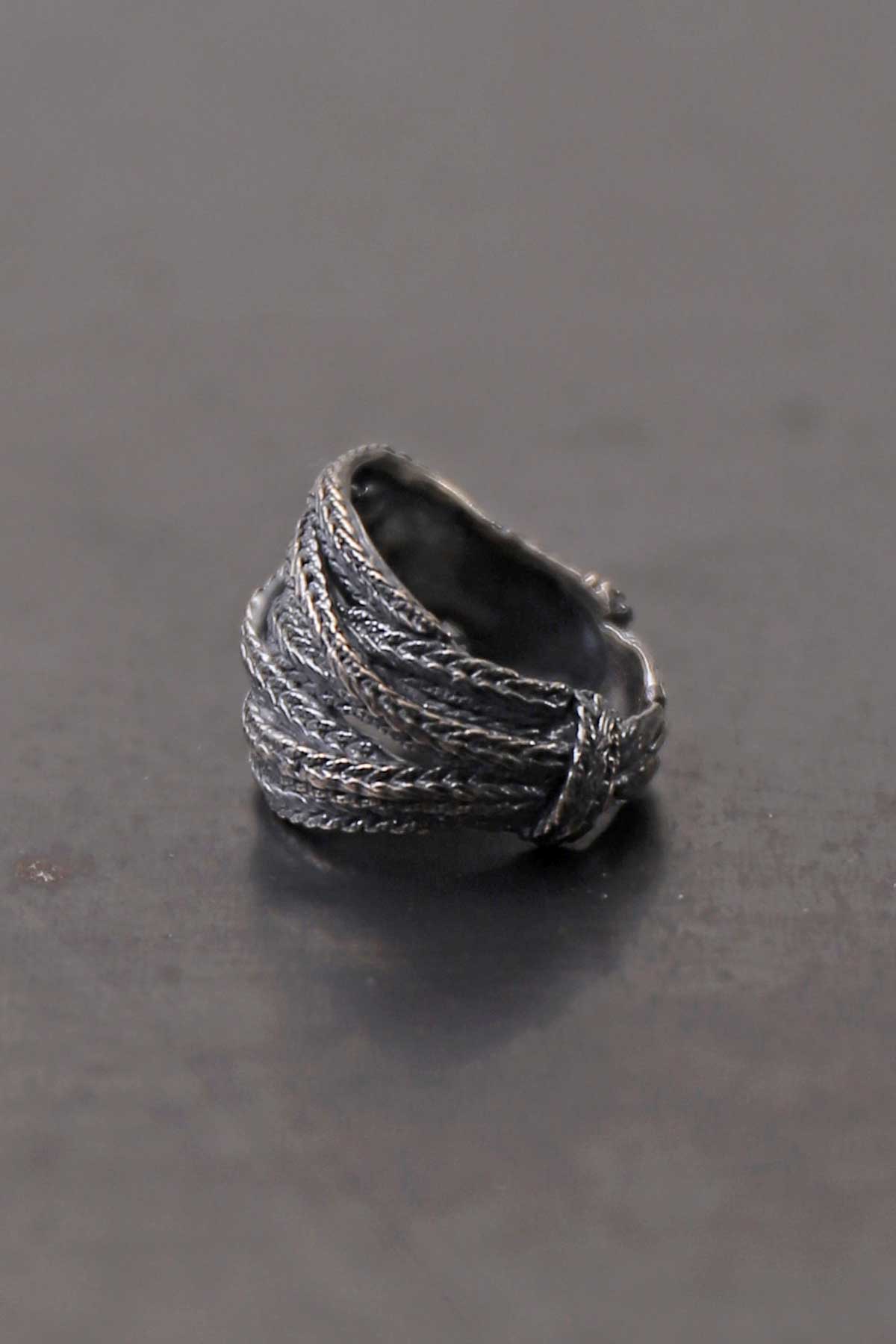 【Rusty Thought】 FLAT BRAIDED SILVER RING_RT01