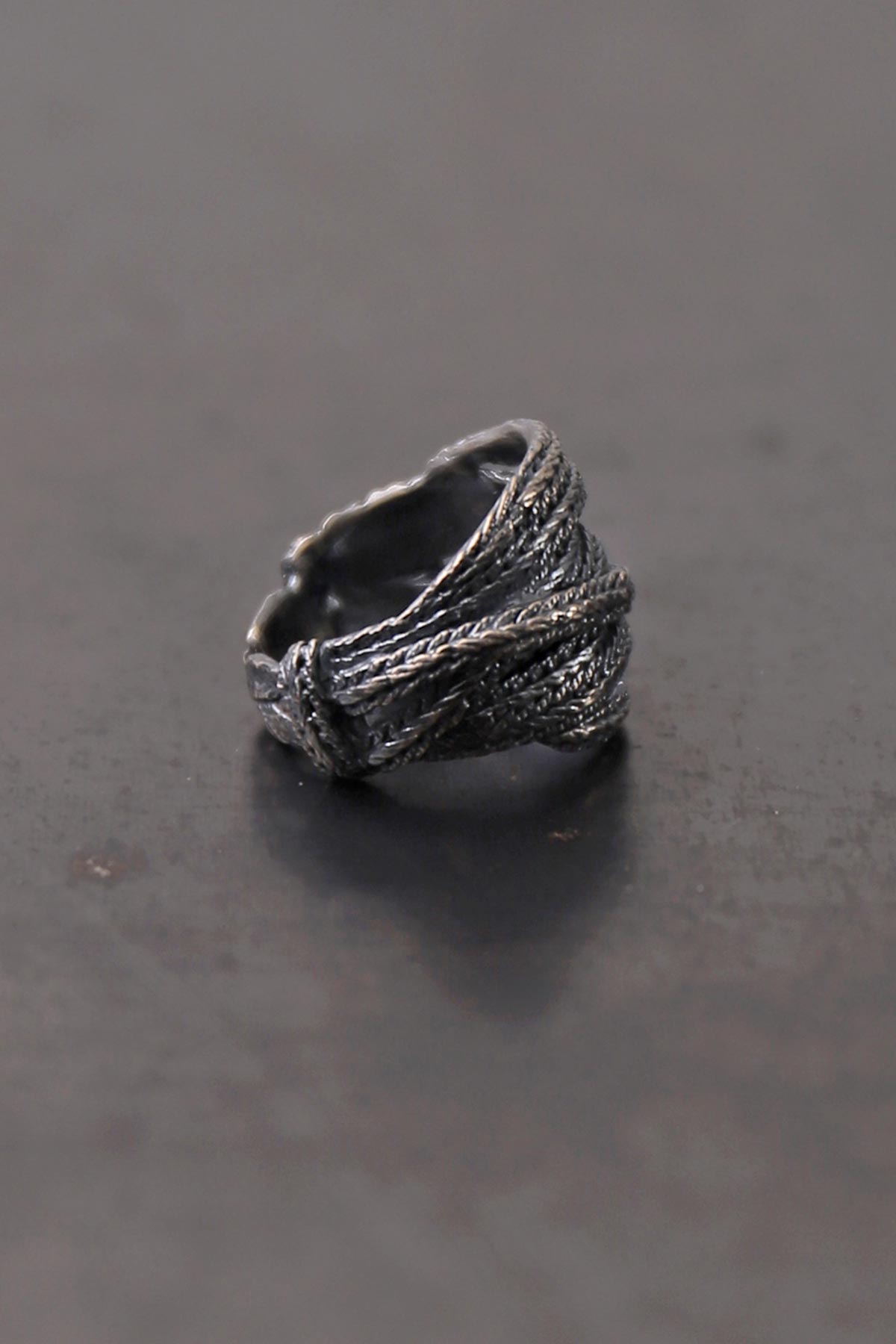 【Rusty Thought】 FLAT BRAIDED SILVER RING_RT01