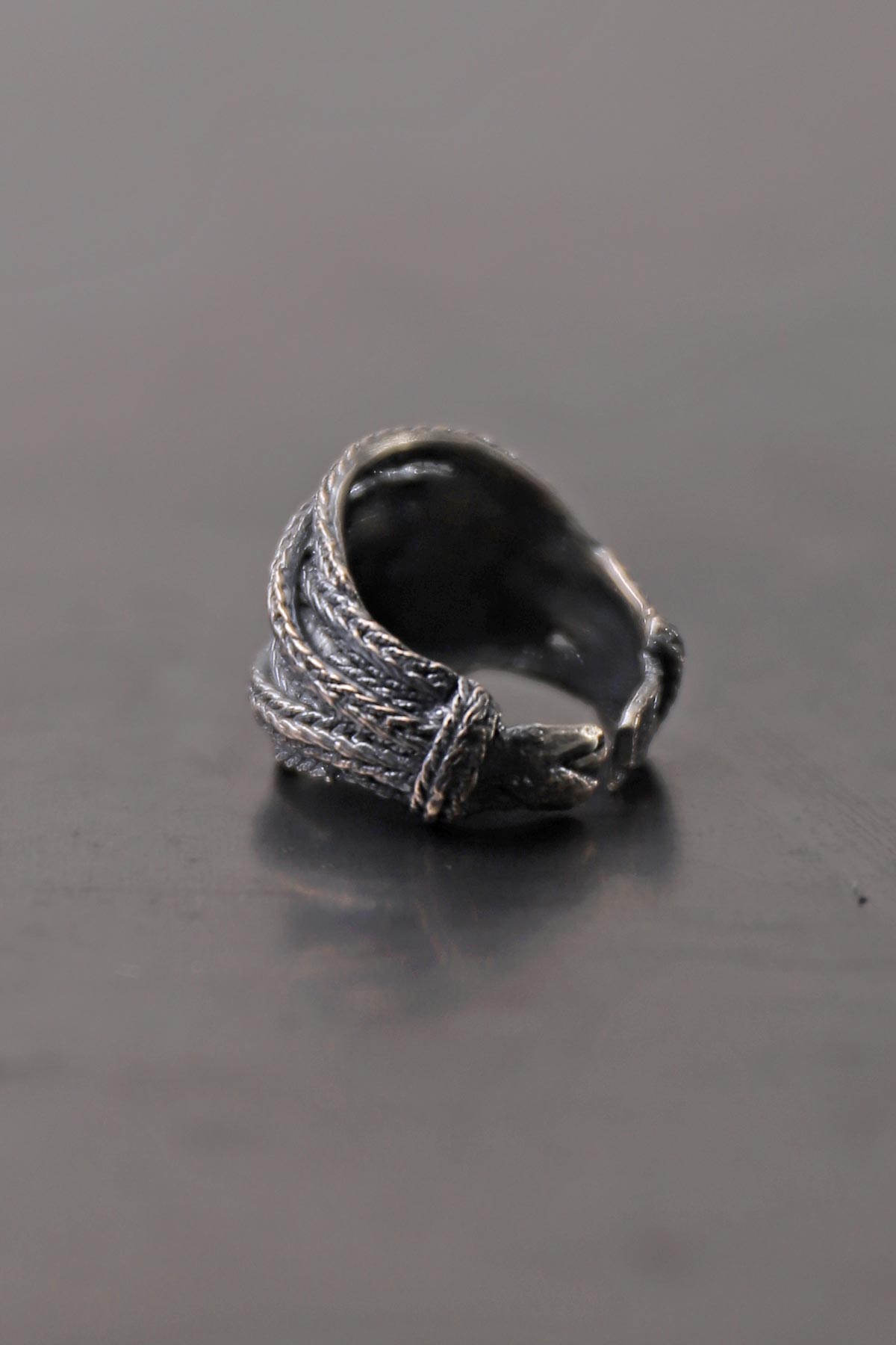 【Rusty Thought】 FLAT BRAIDED SILVER RING_RT01