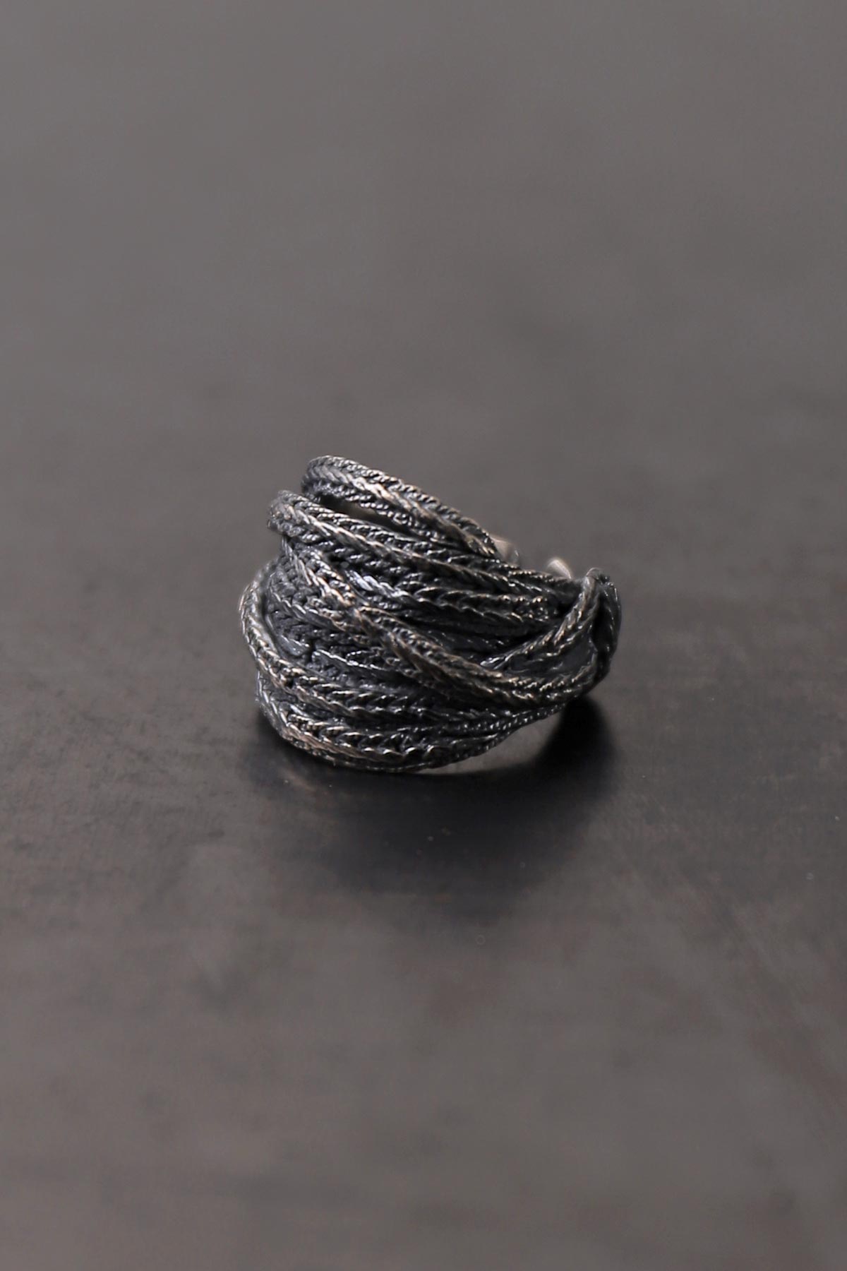【Rusty Thought】 FLAT BRAIDED SILVER RING_RT01
