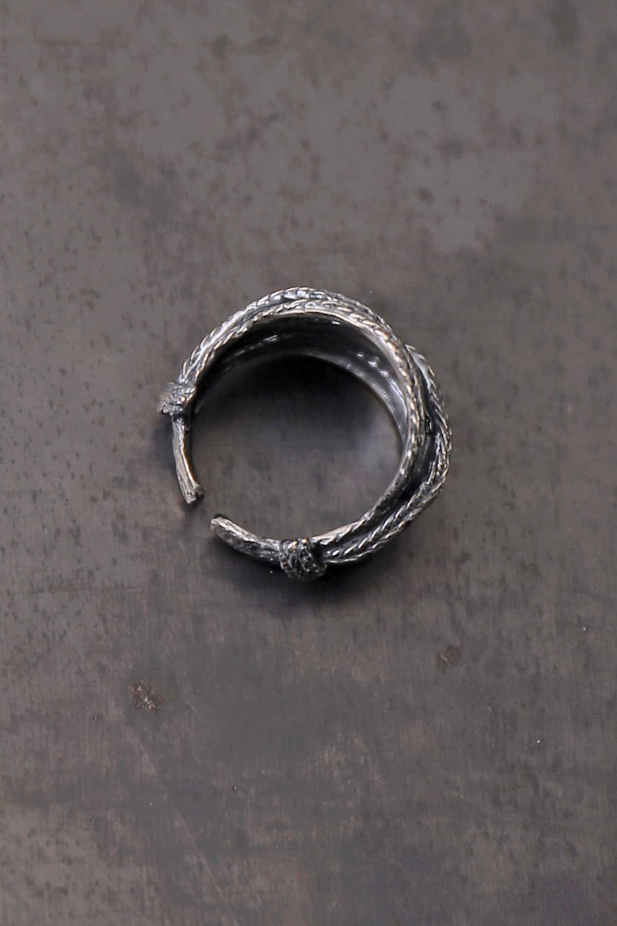 【Rusty Thought】 FLAT BRAIDED SILVER RING_RT01