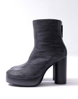 【VIC MATIE】 RIBBED NAPPA LEATHER HEEL BOOTS 5206D