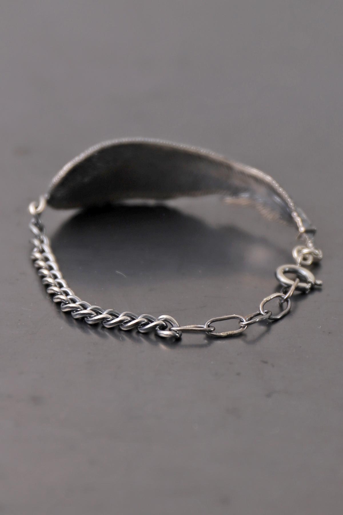 【Rusty Thought】 SILVER FEATHER CHAIN BRACELET_RT06