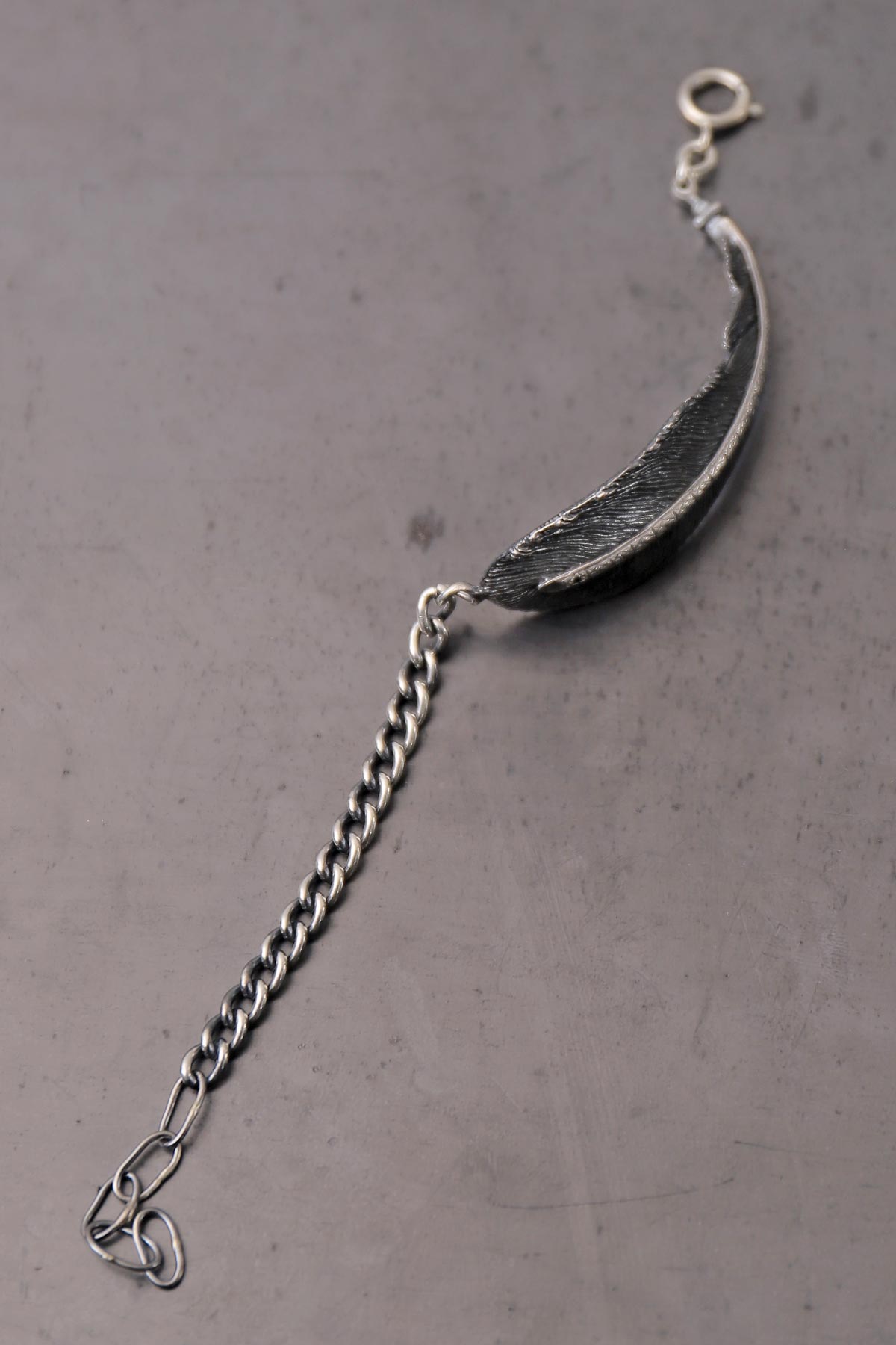 【Rusty Thought】 SILVER FEATHER CHAIN BRACELET_RT06