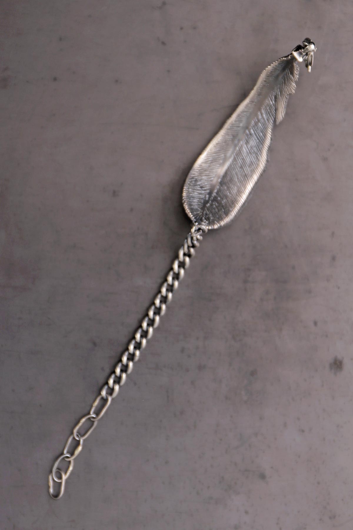 【Rusty Thought】 SILVER FEATHER CHAIN BRACELET_RT06
