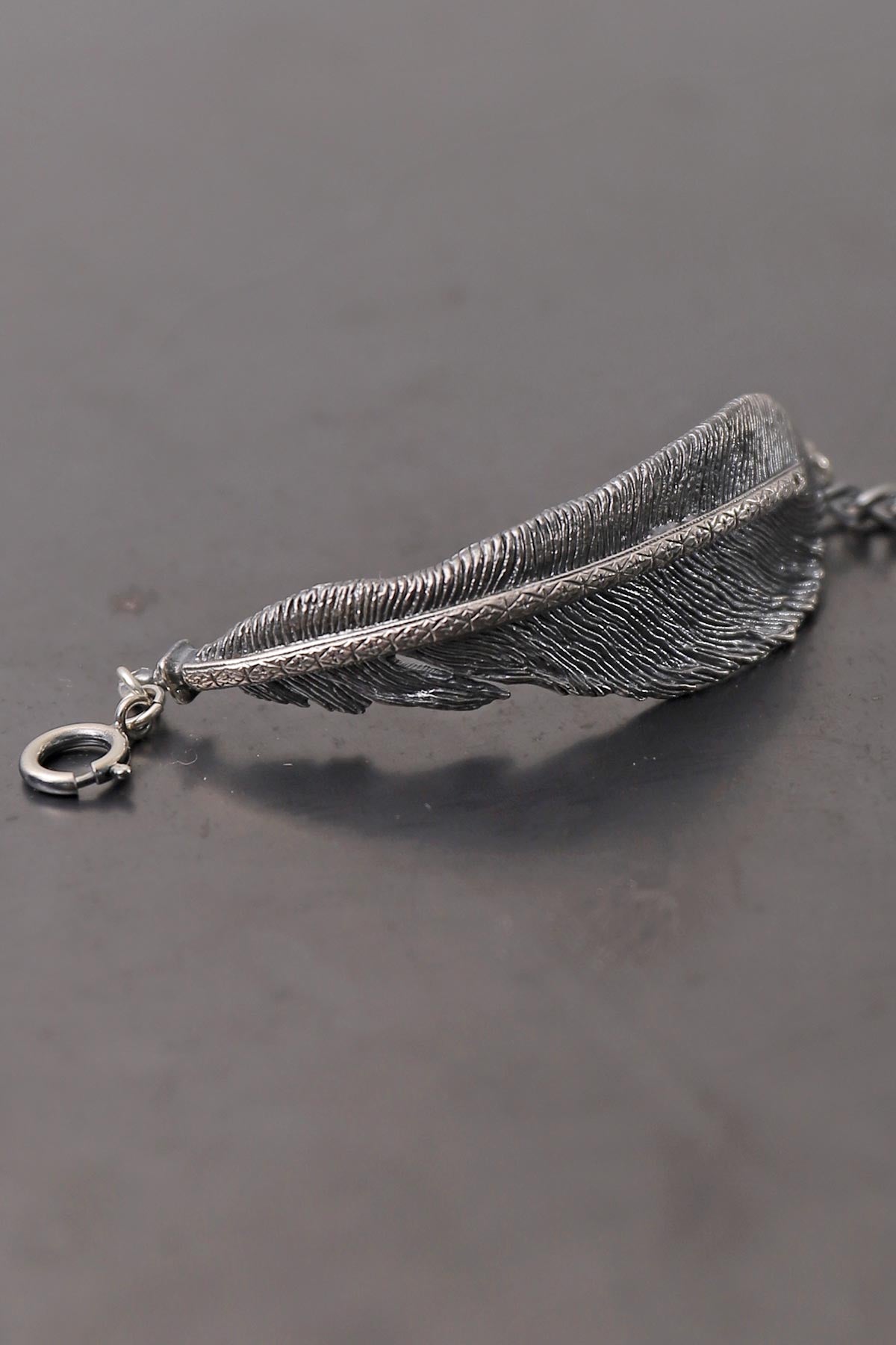 【Rusty Thought】 SILVER FEATHER CHAIN BRACELET_RT06