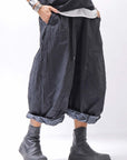 【RUNDHOLZ】 UNISEX COTTON EMBOSS PRINT EASY PANTS _BLACK POPLIN PRINT
