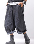 【RUNDHOLZ】 UNISEX COTTON EMBOSS PRINT EASY PANTS _BLACK POPLIN PRINT