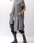 【sanctamuerte】 BACK DRAPE LONG SHIRT 284/MM_GREY