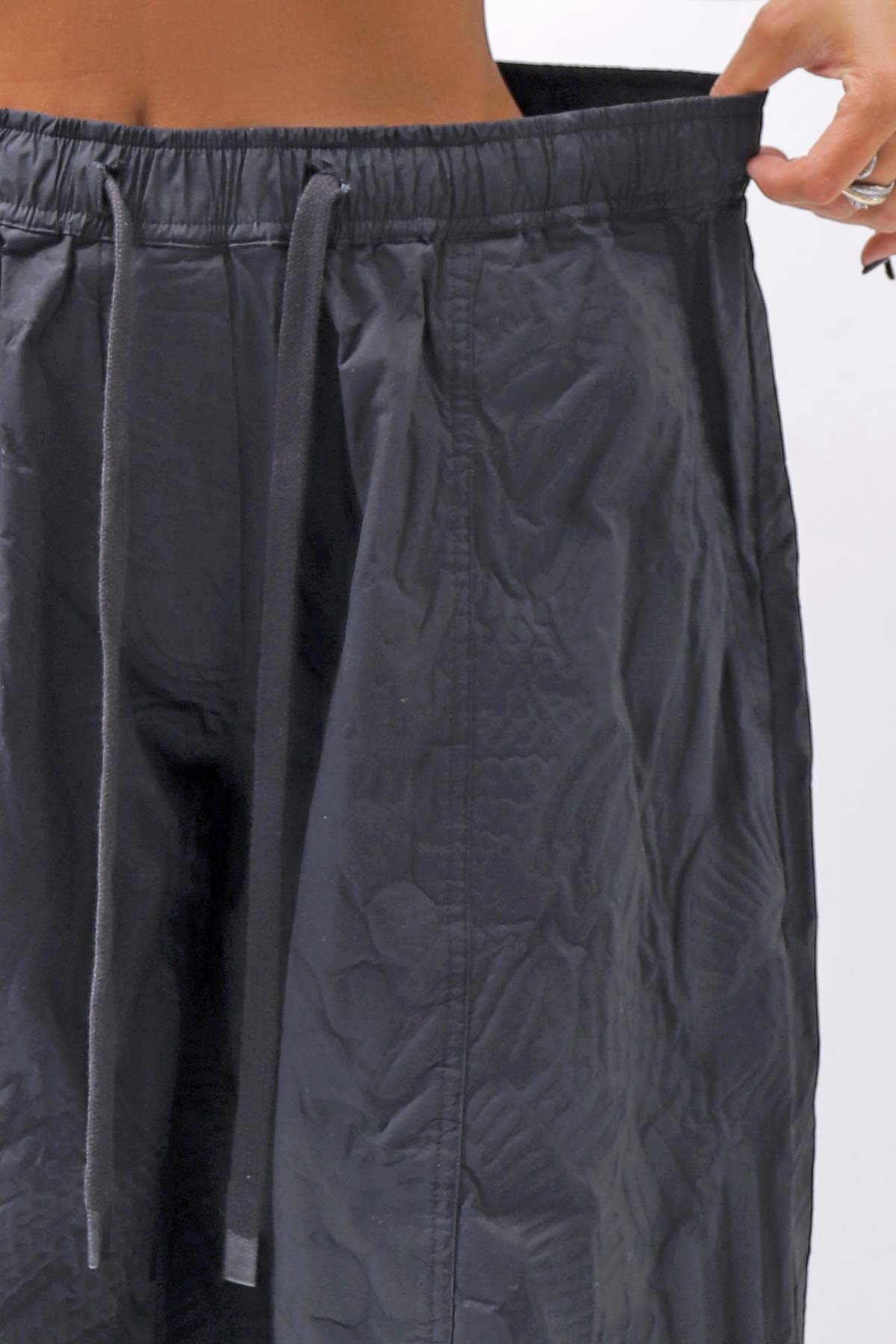 【RUNDHOLZ】 UNISEX COTTON EMBOSS PRINT EASY PANTS _BLACK POPLIN PRINT