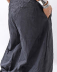 【RUNDHOLZ】 UNISEX COTTON EMBOSS PRINT EASY PANTS _BLACK POPLIN PRINT