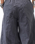 【RUNDHOLZ】 UNISEX COTTON EMBOSS PRINT EASY PANTS _BLACK POPLIN PRINT