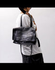 【DANIELE BASTA】 2WAY FLAP SHOULDER BAG_BLACK