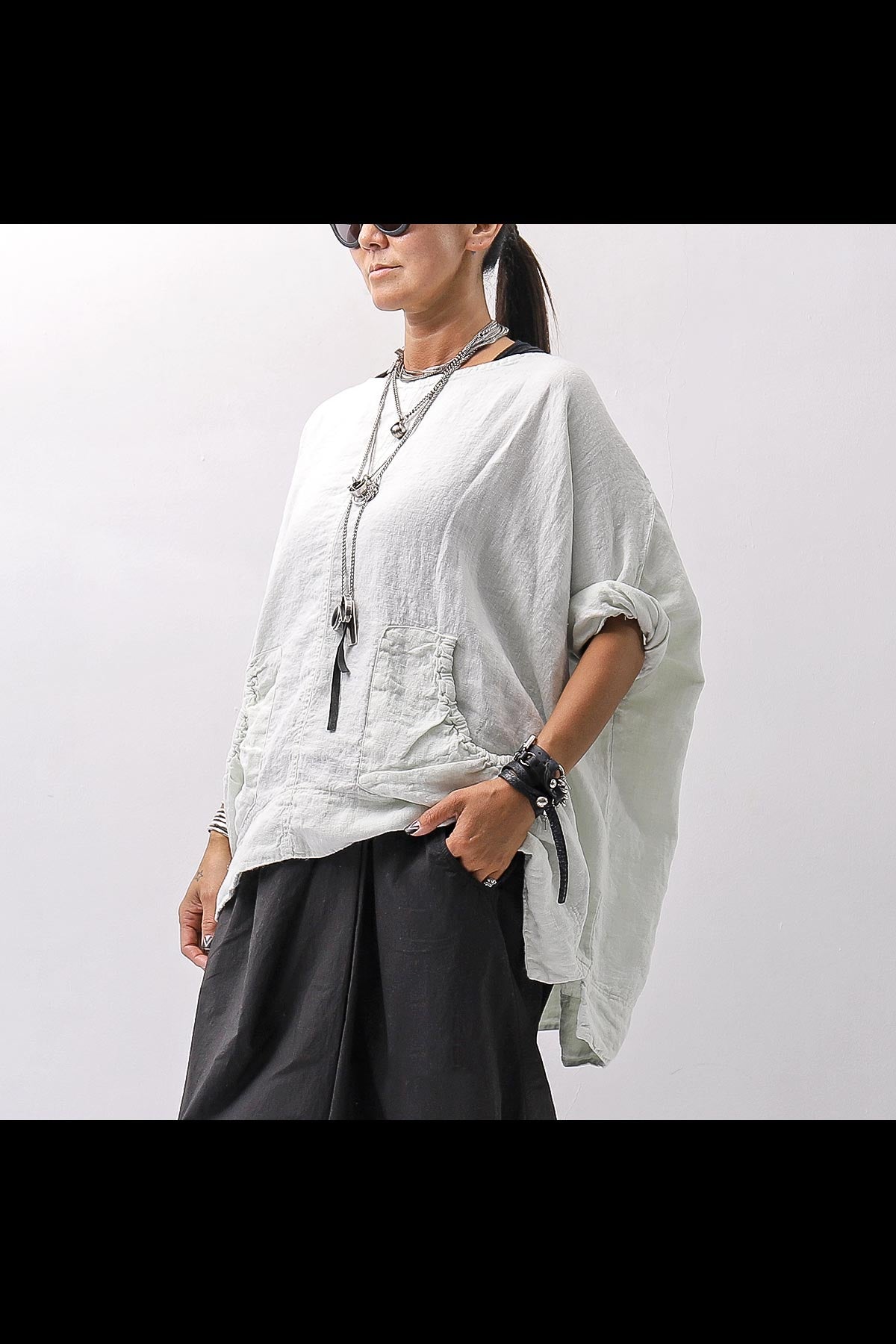 【RUNDHOLZ】 COTTON MESH KNIT TOPS _BLACK