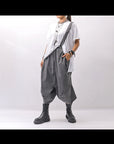 【Primordial is Primitive】 UNISEX ASYMMETRY COTTON PANTS 722AL_GREY WASH