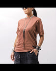【thom/krom】 UNISEX REGULAR FIT COTTON TEE MTS924_RED WOOD