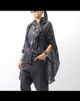 【NOSTRASANTISSIMA】 OVERSIZED DOLMAN SLEEVE DYED BLOUSE C143_GREY FADE